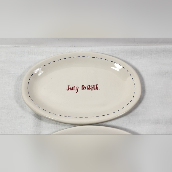 NEW RAE DUNN JULY FOURTH / BREATHE SNACK PLATE  ARTISAN COLLECTION BY MAGENTA - Picture 3 of 8